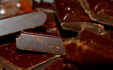 pieces of dark chocolate