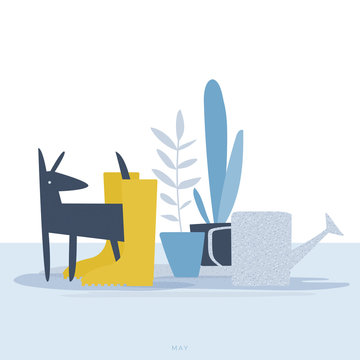 May - Flat illustration