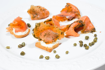 Sliced salmon fish fillet