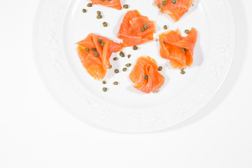 Sliced salmon fish fillet