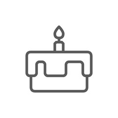 Obraz premium First birthday cake line icon.