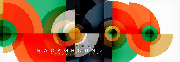 Fototapeta premium Round circles and triangles abstract background