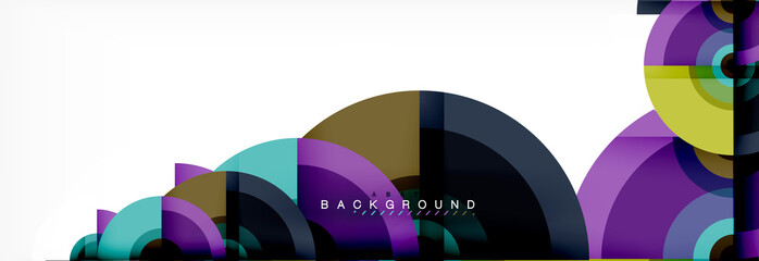 Fototapeta premium Flying circles geometric abstract background