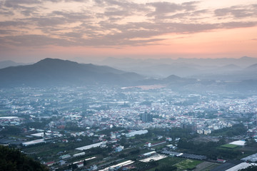 sunset scenery with orange clouds