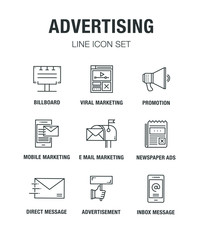 ADVERTISING LINE ICON SET