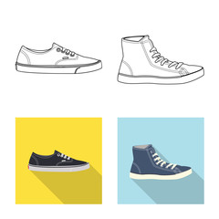 Vector design of shoe and footwear logo. Collection of shoe and foot stock vector illustration.
