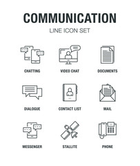COMMUNICATION LINE ICON SET