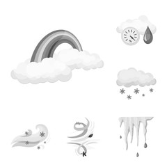 Vector design of weather and climate symbol. Collection of weather and cloud stock vector illustration.