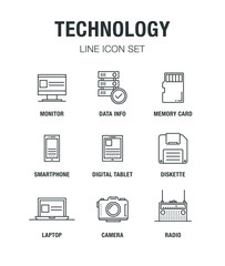 TECHNOLOGY LINE ICON SET