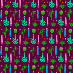 Pattern with different cactus