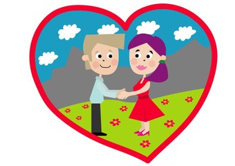 para, chłopak i dziewczyna, i barbara