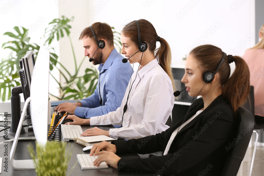 Poster Technical support agents working in office