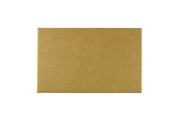 brown kraft paper box isolated on white background. - top view.