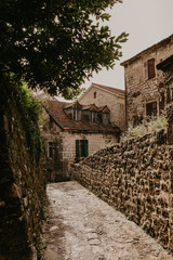 old streets of Kotor, Montenegro.