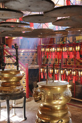 interior of the Man Mo Temple, Hong Kong
