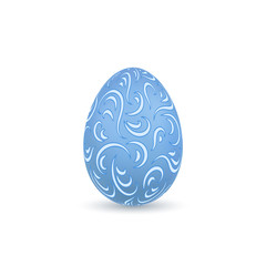 Easter egg 3D icon. Ornate color egg, isolated white background. Swirl realistic design, decoration Happy Easter celebration. Holiday ornamental element. Graceful spring pattern. Vector illustration