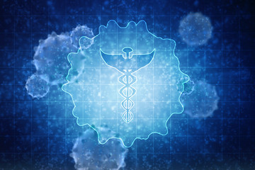 2d illustration caduceus medical symbol
