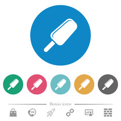 Ice lolly flat round icons
