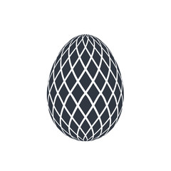 Easter egg icon. Black egg sign, isolated white background. Simple design, decoration Happy Easter. Holiday decorative element. Cute pattern ornament celebration. Spring symbol. Vector illustration