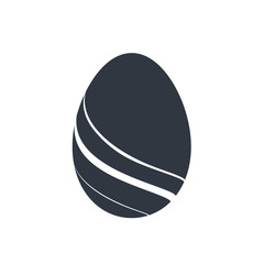 Easter egg icon. Black egg sign, isolated white background. Simple design, decoration Happy Easter. Holiday decorative element. Cute pattern ornament celebration. Spring symbol. Vector illustration