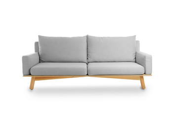 Comfortable sofa on white background
