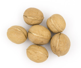 Walnuts isolated on white background