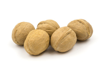 Walnuts isolated on white background
