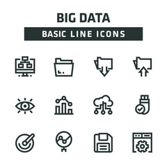 BIG DATA LINE ICONS