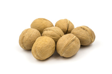 Walnuts isolated on white background
