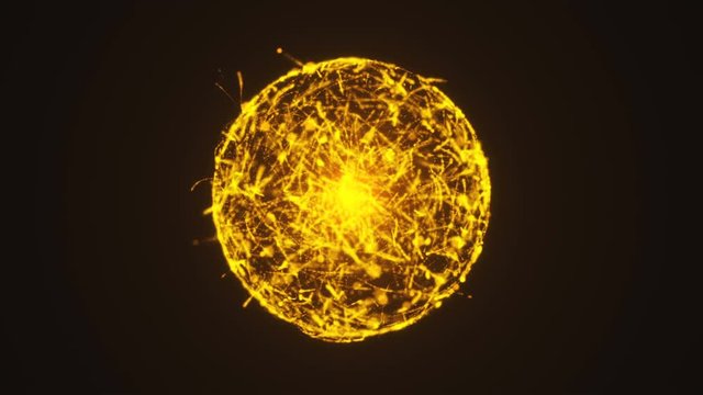 Plasma energy ball are in dark space, 3d rendering background, computer generating backdrop for modern design