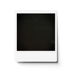 Blank instant photo mockup isolated on white 3D rendering