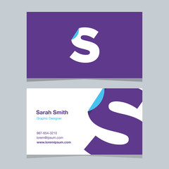 S, monogram logo with business card template. - 249470707