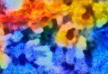 Abstract grunge background. Dirty style pattern. Simple painting art template with large textured brush strokes. Colorful pretty texture drawing by hand. Digital indigo wallpaper. Vintage backdrop