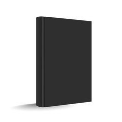 Blank Black Vertical Hardcover Book - Vector Illustration - Isolated On White Background