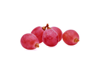 red grapes isolated on white background.