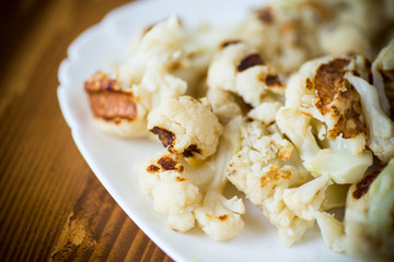 cauliflower, cooked without butter on the grill