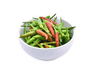 The Thai red and green guinea pepper