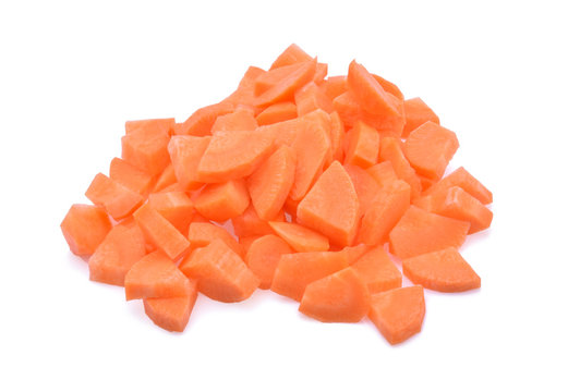 carrot slices isolated on white background