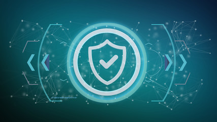 Technology security icon on a circle isolated on a background 3d rendering