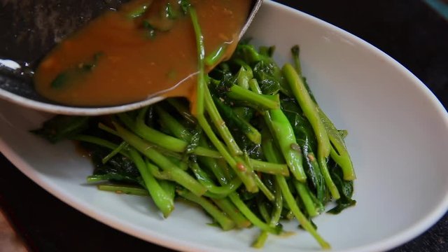 stir fried chinese kale(chinese broccoli) with oyster sauce