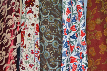 Colorful oriental fabrics