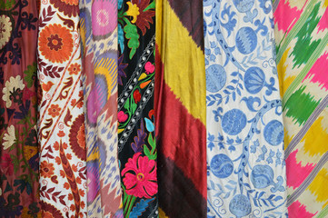 Colorful oriental fabrics