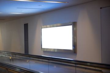 blank advertising billboard at airport.