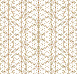 Seamless traditional Japanese ornament Kumiko.Golden color lines.