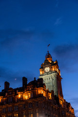 The Balmoral at blue hour in Edinburgh