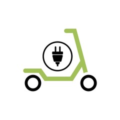 Green Electric scooter symbol, Scooter icon 