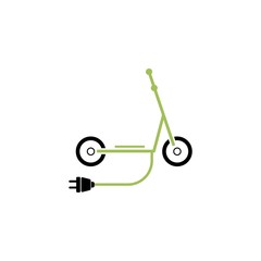 Green Electric scooter symbol, Scooter icon 