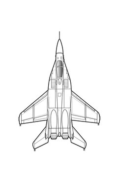 Modern Russian jet fighter aircraft. Vector draw