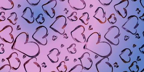 Styled pattern with hearts. Art illustration for surface