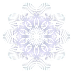Beautiful Round Flower Mandala. Vector illustration. White gold color. For Design, Greeting Card, Invitation, Coloring Book. Arabic, Indian, Motifs.